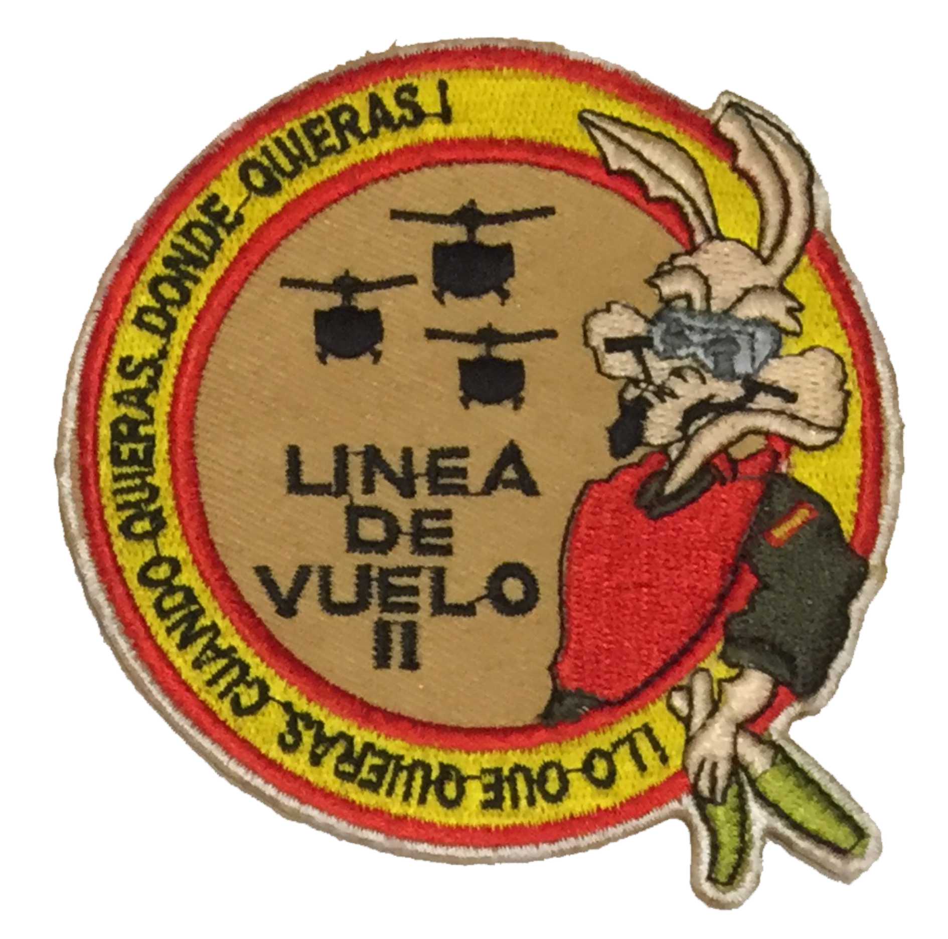 Escudo bordado Línea de vuelo II  \"Lo que quieras cuando quieras